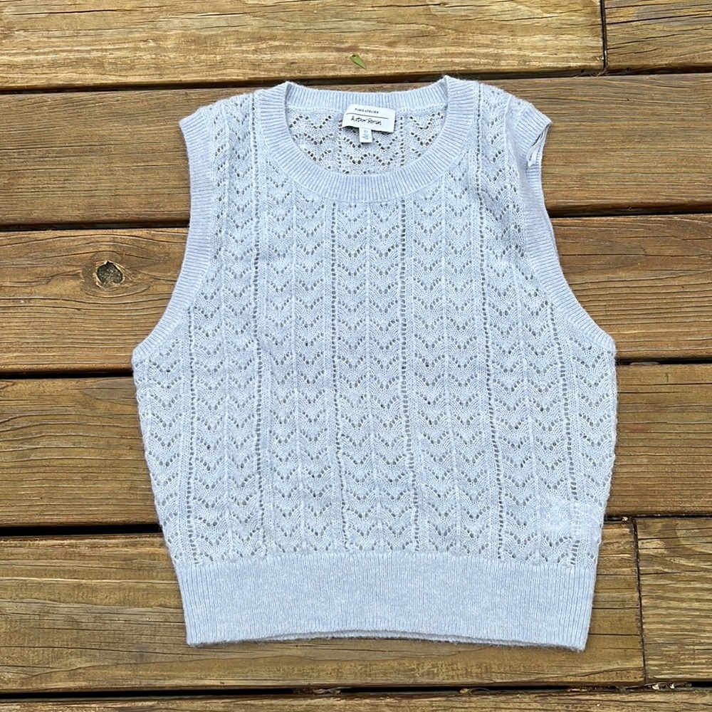 & Other Stories blue alpaca blend knit sweater vest